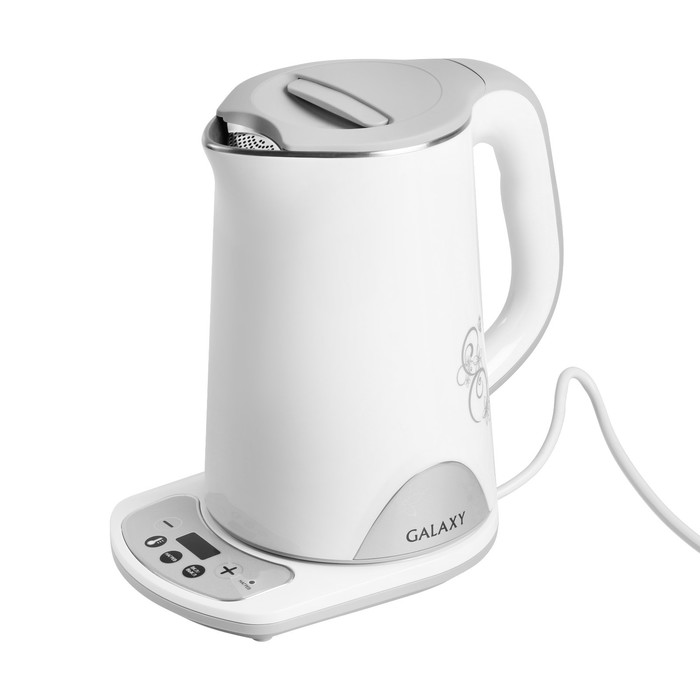 Чайник электрический Galaxy GL 0340, металл, 1.5 л, 1800 Вт, регулировка t°, белый
Чайник электрический Galaxy GL 0340, металл, 1.5 л, 1800 Вт, регулировка t°, белый