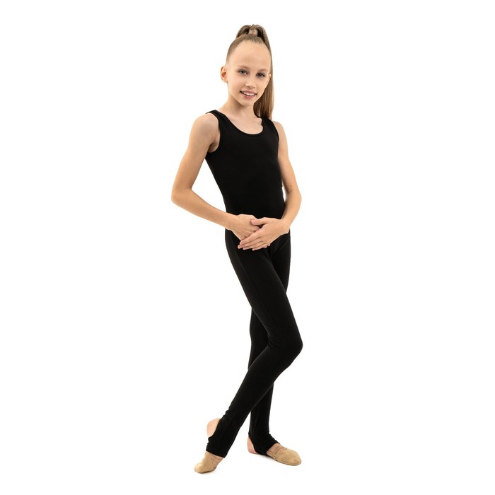 фото Комбинезон гимнастический grace dance, с вырезом на спине, с вырезом под пятку, р. 36, цвет чёрный