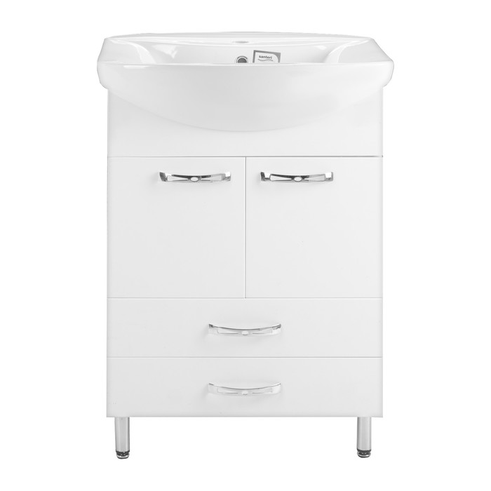 фото Комплект мебели для ванной: тумба "белла 60/2" + раковина "грация", 60 х 43,3 х 82 см