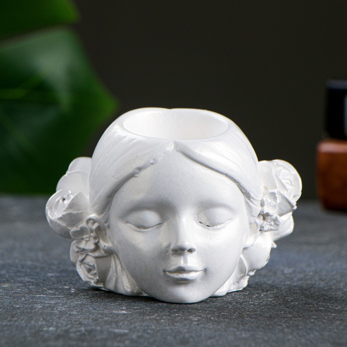 фото Кашпо - органайзер "девочка с цветами в волосах" жемчуг, 6,5 см хорошие сувениры