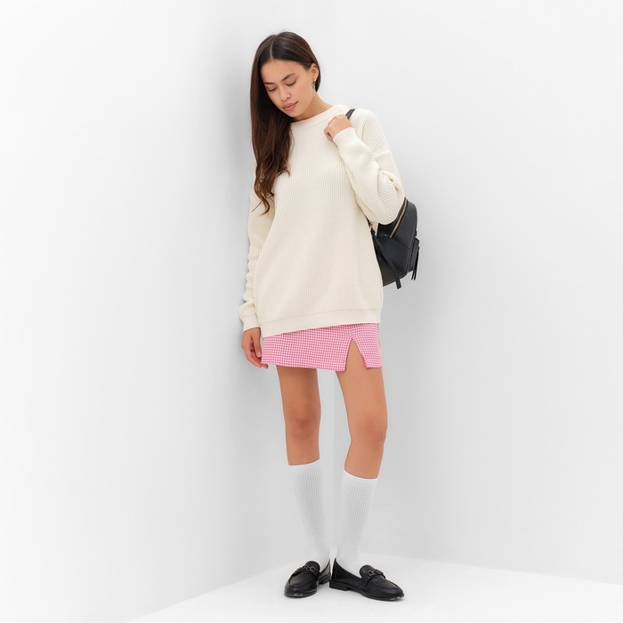 фото Юбка женская с разрезом mist р. 46, розовый/белый