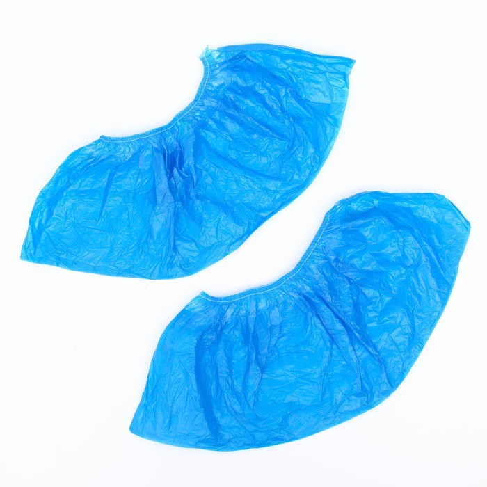 фото Бахилы медицинские elegreen супер экстра с двойной резинкой, двойные, синие в евроблоке 5 гр. 46 мкм