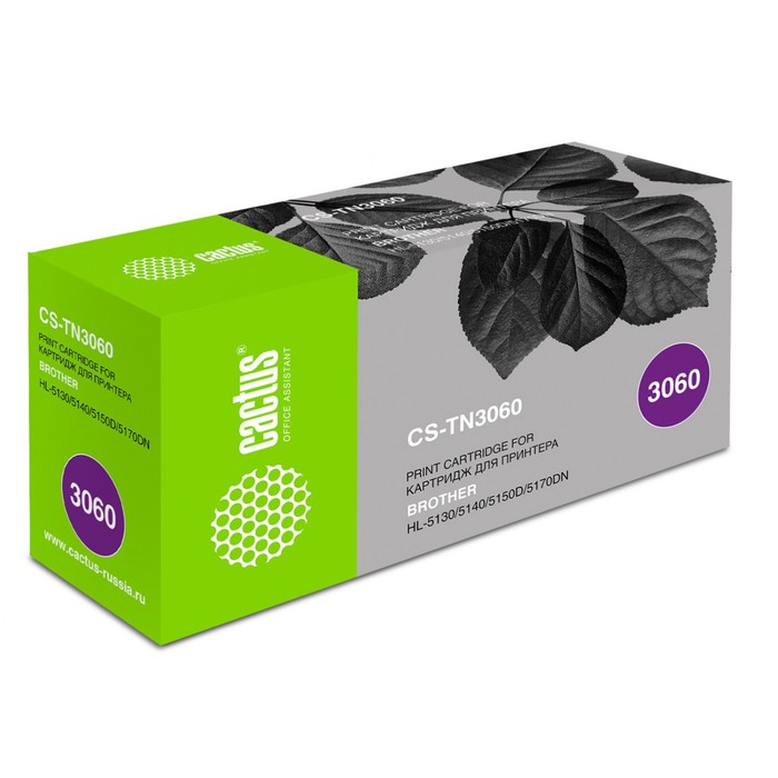 Картридж Cactus CS-TN3060 TN-3060, (HL-5130/5140/5150D/5170DN), для Brother, чёрный
Картридж Cactus CS-TN3060 TN-3060, (HL-5130/5140/5150D/5170DN), для Brother, чёрный