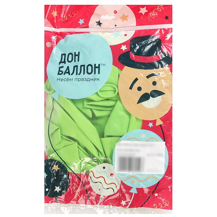 фото Шар латексный 18", лайм, пастель, набор 25 шт. шаринг