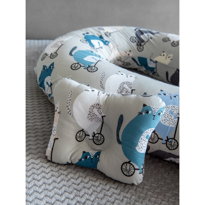 фото Подушка для беременных «u комфорт» и подушка для младенцев «малютка», принт велосипедисты bio-textiles