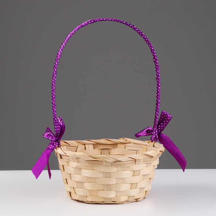 фото Корзина плетеная 19х9/32 см, натуральный, бамбук