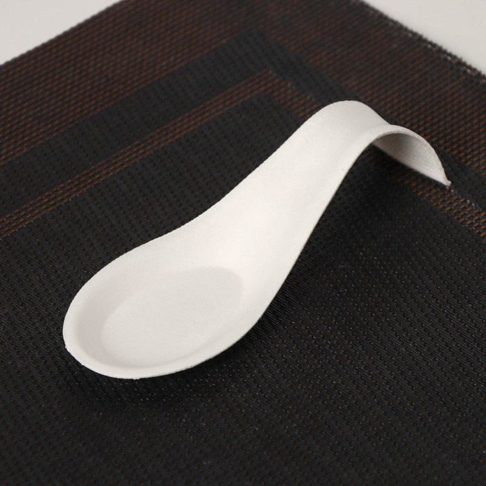 фото Форма для фуршетов «ложка»,10 мл, 2,7×12,4×2,6 см, сахарный тростник, 50 шт в упаковке, цвет белый