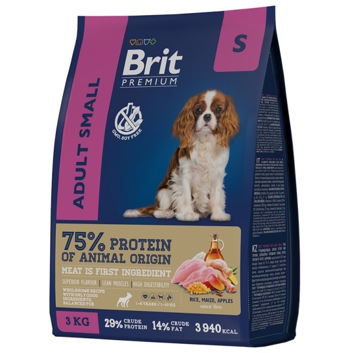Сухой корм Brit Premium Dog Puppy and Junior Small для щенков и молодых собак, курица, 3 кг 938379
Сухой корм Brit Premium Dog Puppy and Junior Small для щенков и молодых собак, курица, 3 кг 938379