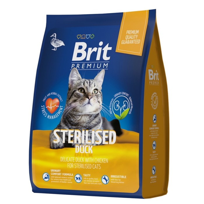 Сухой корм Brit Premium Cat Duck&Chicken для стерилизованных кошек, утка и курица, 400 г
Сухой корм Brit Premium Cat Duck&Chicken для стерилизованных кошек, утка и курица, 400 г