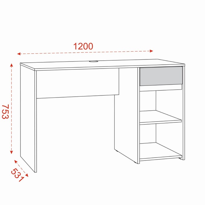 фото Стол торонто 12.149, 1200х531х753, белый/стальной серый моби