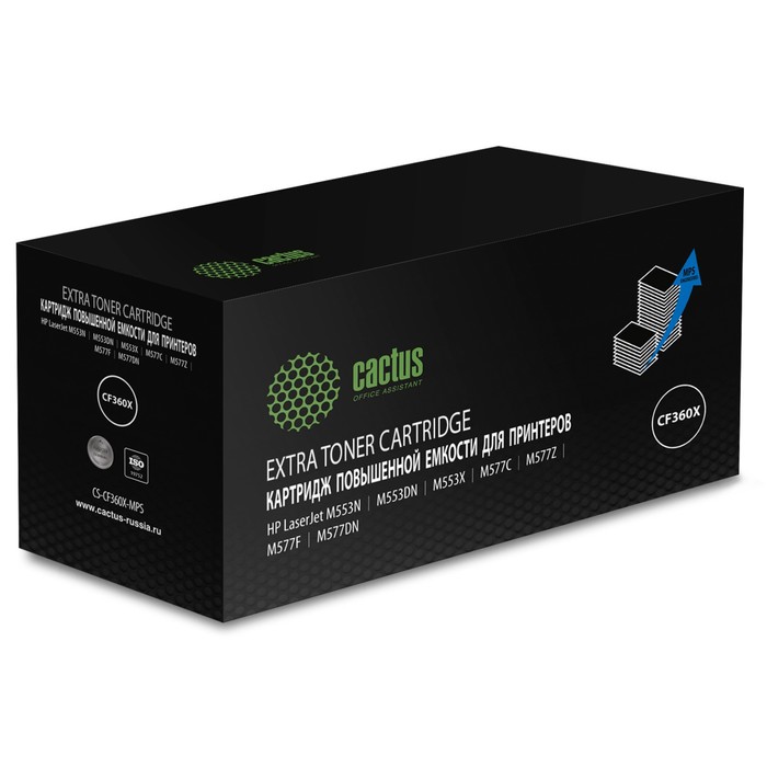 Картридж Cactus CS-CF360X-MPS CF360XX, для HP CLJ M552dn/M553dn/M553N, 19000 страниц, цвет чёрный
Картридж Cactus CS-CF360X-MPS CF360XX, для HP CLJ M552dn/M553dn/M553N, 19000 страниц, цвет чёрный