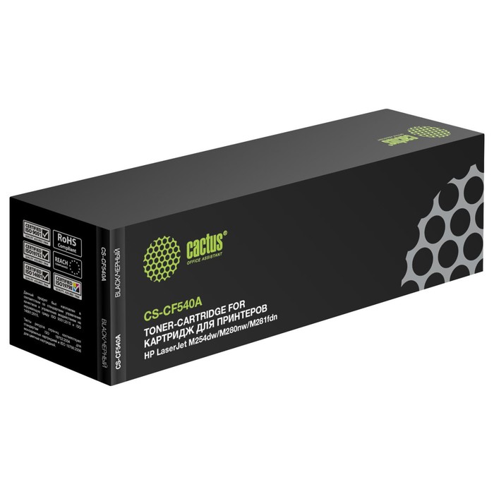 Картридж Cactus CS-CF540A CF540A, для HP LJ M254dw/M280nw/M281fdn, 1400 страниц, цвет чёрный
Картридж Cactus CS-CF540A CF540A, для HP LJ M254dw/M280nw/M281fdn, 1400 страниц, цвет чёрный
