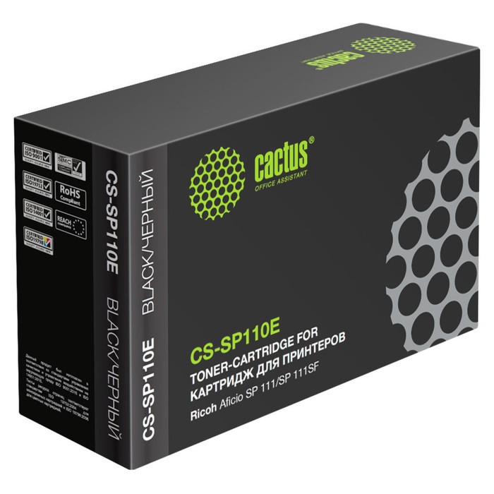 Картридж Cactus CS-SP110E 407442, для Ricoh Aficio SP 111/SP 111SF, 2000 страниц, цвет чёрный
Картридж Cactus CS-SP110E 407442, для Ricoh Aficio SP 111/SP 111SF, 2000 страниц, цвет чёрный