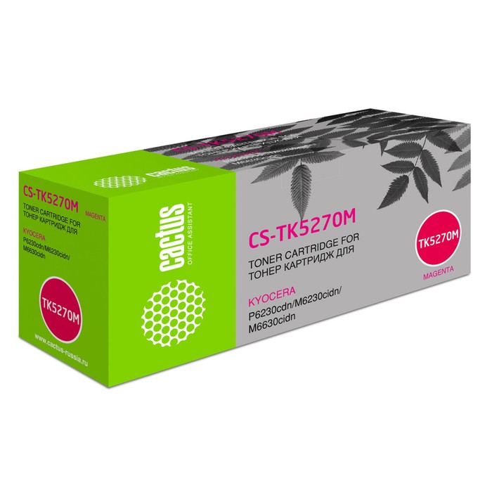 Картридж Cactus CS-TK5270M TK-5270M, для Kyocera P6230cdn/M6230cidn, 6000 страниц, цвет пурпурный
Картридж Cactus CS-TK5270M TK-5270M, для Kyocera P6230cdn/M6230cidn, 6000 страниц, цвет пурпурный