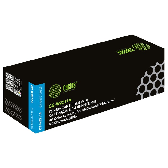 Картридж Cactus CS-W2211A W2211A, для HP M255/MFP M282/M283, 1250 страниц, цвет голубой
Картридж Cactus CS-W2211A W2211A, для HP M255/MFP M282/M283, 1250 страниц, цвет голубой