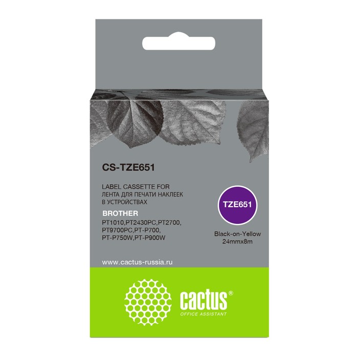 Картридж ленточный Cactus CS-TZE651 TZe-651, для Brother 1010/1280/1280VP/2700VP, цвет чёрный
Картридж ленточный Cactus CS-TZE651 TZe-651, для Brother 1010/1280/1280VP/2700VP, цвет чёрный
