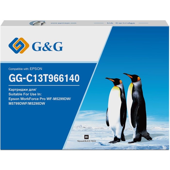 Картридж G&G GG-C13T966140 T9661, для Epson Pro WF-M5299DW/M5799DWF/M5298DW, 795 мл, цвет чёрный
Картридж G&G GG-C13T966140 T9661, для Epson Pro WF-M5299DW/M5799DWF/M5298DW, 795 мл, цвет чёрный