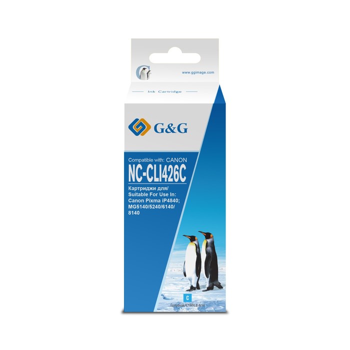 Картридж G&G NC-CLI426C, для Canon Pixma MG5140/5240/6140/8140/MX884, 8,4 мл, цвет голубой
Картридж G&G NC-CLI426C, для Canon Pixma MG5140/5240/6140/8140/MX884, 8,4 мл, цвет голубой