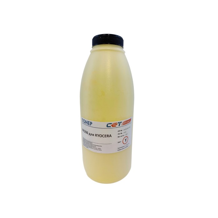 фото Тонер cet pk206 osp0206y-100, для kyocera m6030cdn/6035cidn/6530cdn, бутылка 100гр, жёлтый