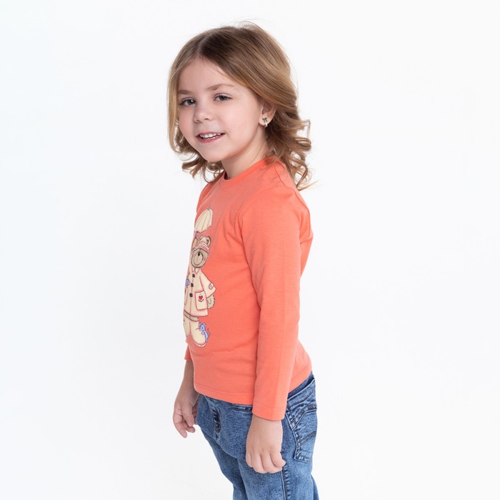 фото Лонгслив для девочки, цвет коралловый, рост 86 см bella veza