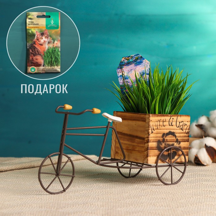 фото Кашпо-велосипед "нежность" 23х12х11см + подарок take it easy