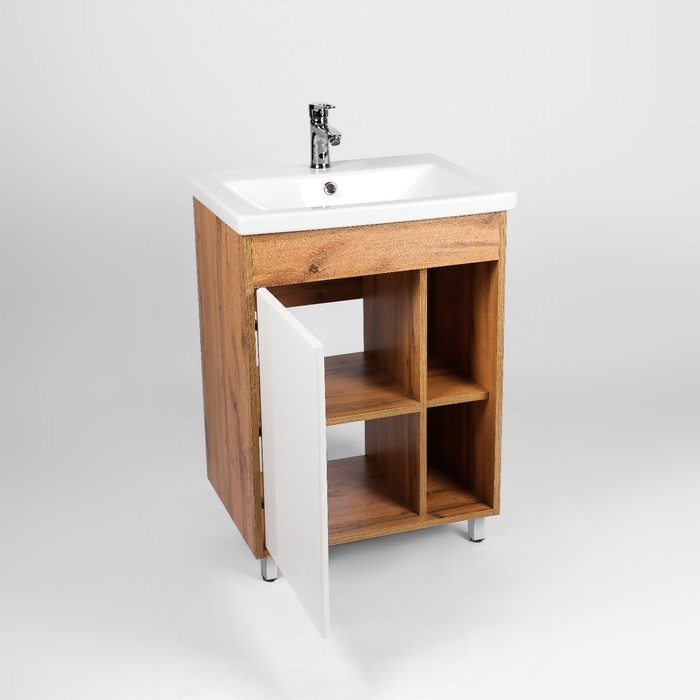 фото Тумба viant «бостон» 1 створка, 380х460х820 мм, с раковиной como 50