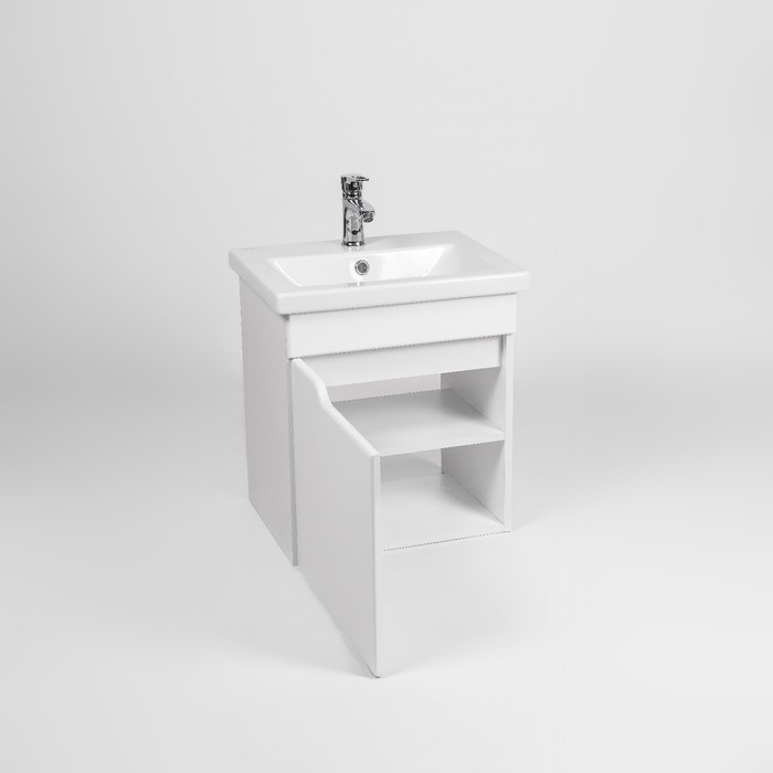 фото Тумба viant «куба» 1 створка, подвесная, 380x460x560 мм, с раковиной como 50