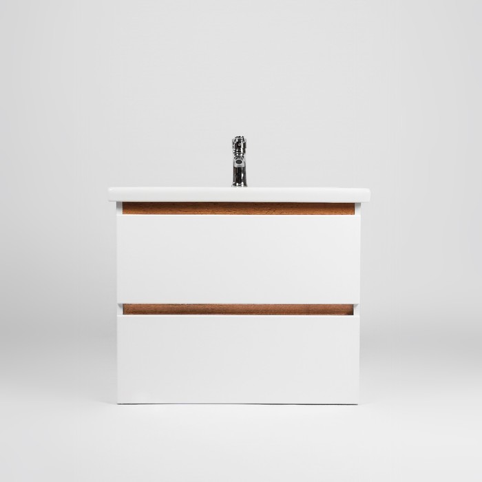 фото Тумба viant «мальта» 2 ящика, подвесная, 425х760х560 мм, с раковиной como 80