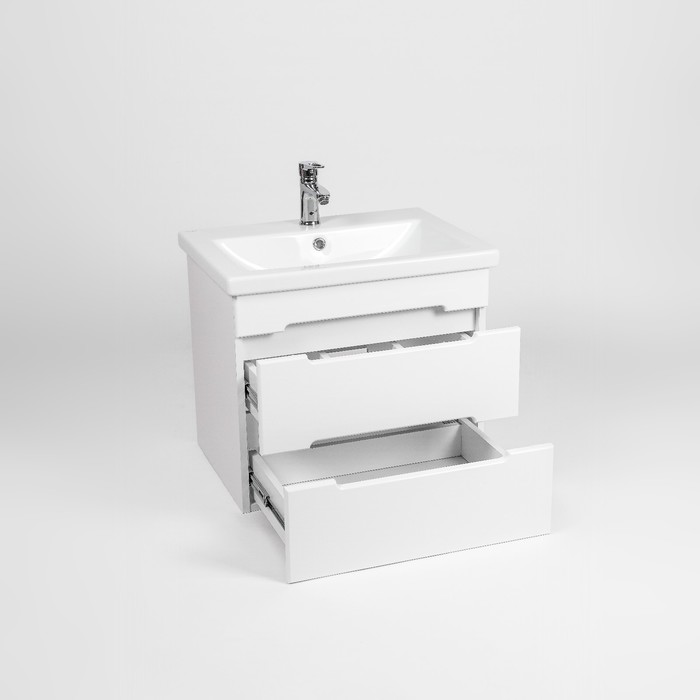 фото Тумба viant «марсель» 2 ящика, подвесная, 380х460x500 мм, с раковиной como 50