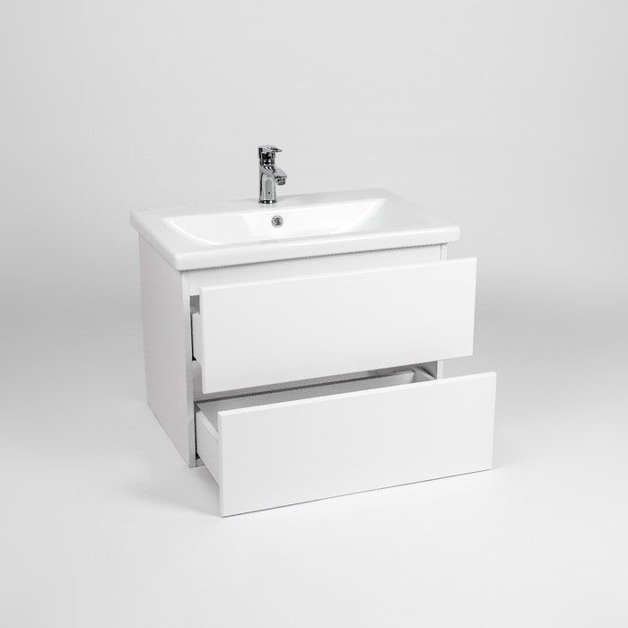 фото Тумба viant «софия» 2 ящика, подвесная, 430х560х500 мм, с раковиной como 60