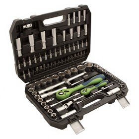 Набор инструментов Сибртех 13509, 1/2", 1/4", CrV, пластиковый кейс, 94 предмета 
Набор инструментов Сибртех 13509, 1/2", 1/4", CrV, пластиковый кейс, 94 предмета