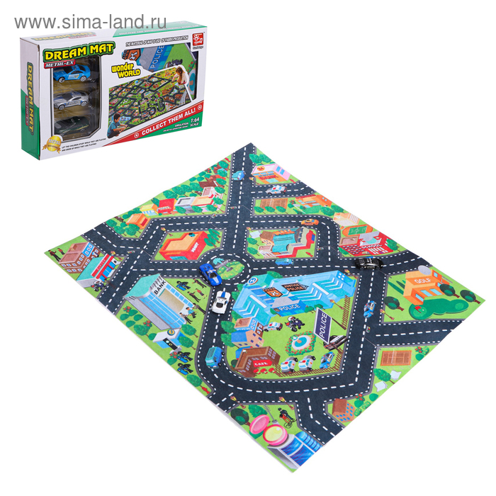 Игровой набор «Городская полиция», игровое поле (р-р 68 х 78 см) + 3 машины
Игровой набор «Городская полиция», игровое поле (р-р 68 х 78 см) + 3 машины