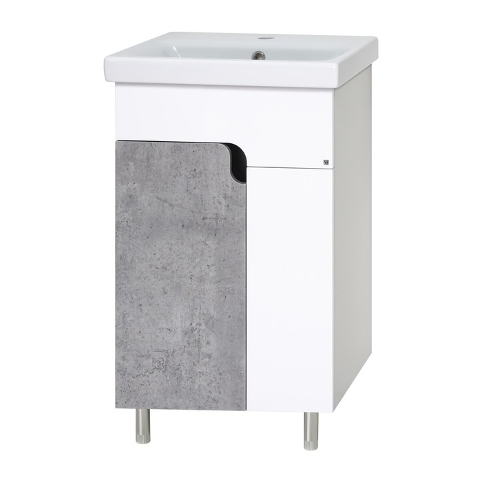 фото Комплект тумба "примула 50" с раковиной cersanit "moduo" slim - 50, бетон, 50 х 35 х 72 см misty