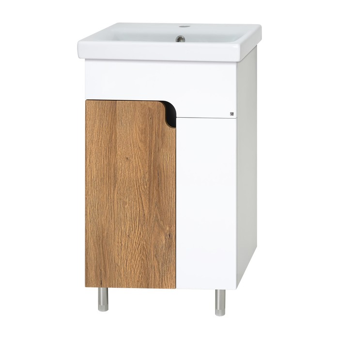 фото Комплект тумба "примула 60" с раковиной cersanit "moduo" slim - 60, дуб, 60,5 х 46 х 72 см misty
