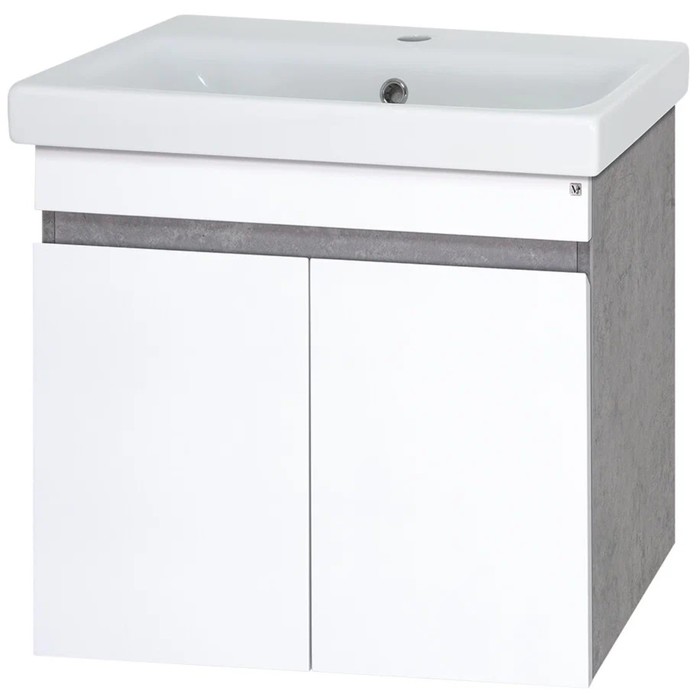 фото Комплект тумба "ронда 60" подвесная с раковиной cersanit "moduo" slim 60, белый, 60,5 х 46 х 50 см misty