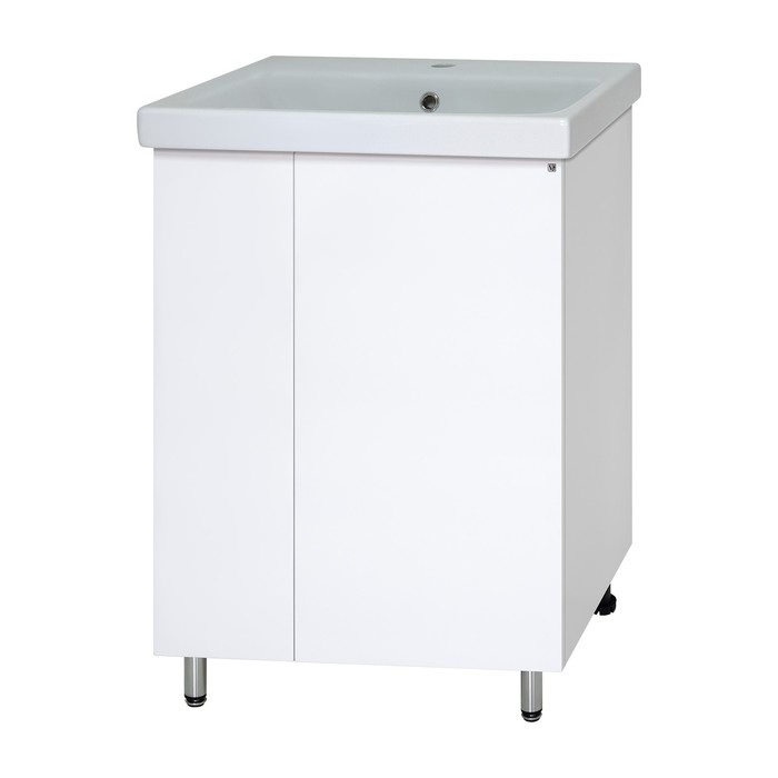 фото Комплект тумба "лира 60" с раковиной cersanit "moduo" 60 белая, 60,5 х 45 х 72 см misty