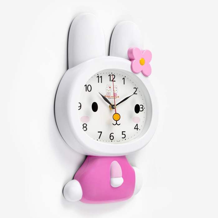 фото Детские настенные часы "зайчик", плавный ход, 27 х 4.5 х 40 см