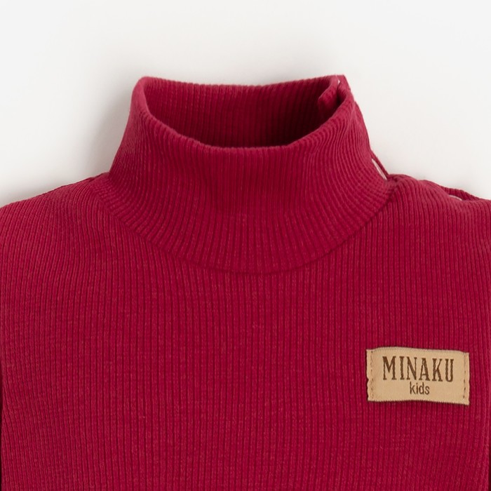фото Боди-водолазка детская minaku, цвет малиновый, рост 74-80 см