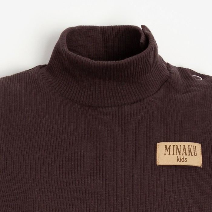 фото Боди-водолазка детская minaku, цвет коричневый, рост 80-86 см