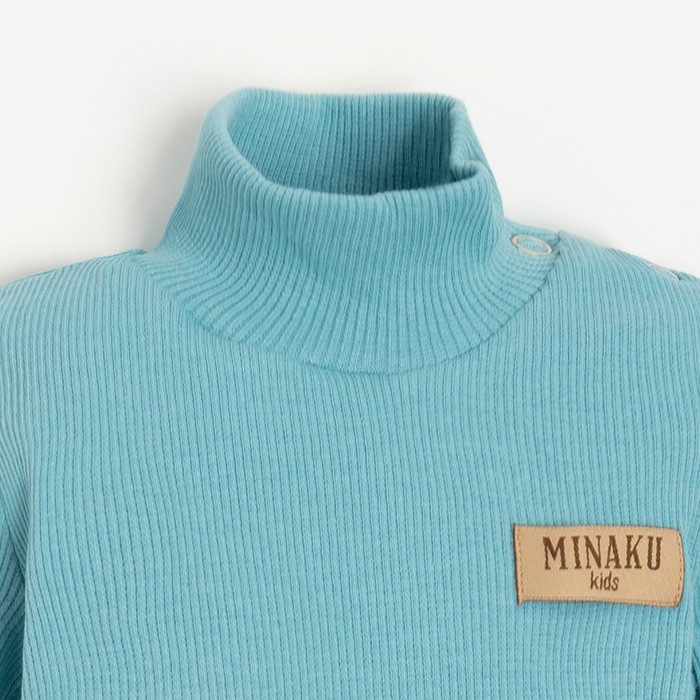 фото Боди-водолазка детская minaku, цвет бирюзовый, рост 86-92 см