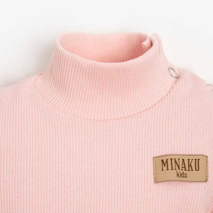 фото Боди-водолазка детская minaku, цвет пудровый, рост 80-86 см