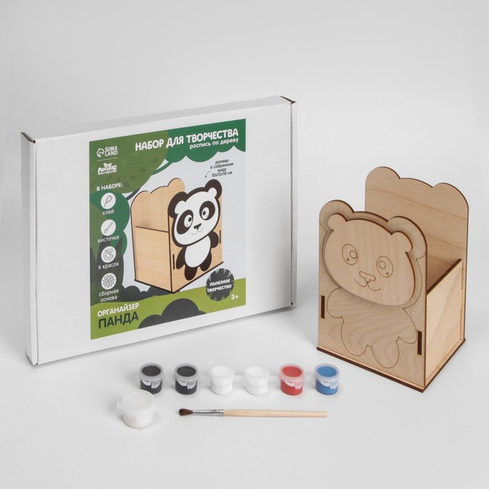 фото Роспись по дереву «панда», органайзер лесная мастерская