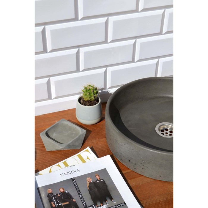 фото Раковина uperwood round, накладная, 34 см, круглая, графит