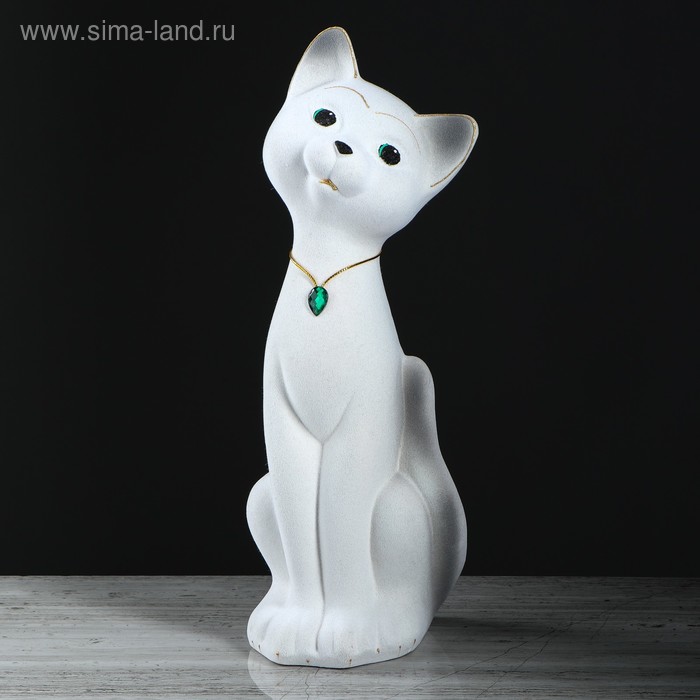 Копилка "Кот Матвей", покрытие флок, белая, 37 см