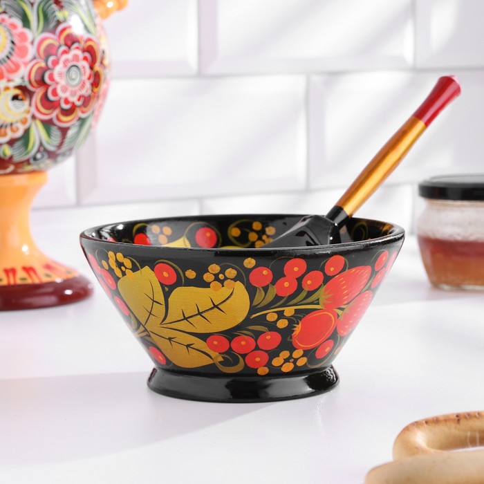 фото Набор "чашка с ложкой", d=13 см, хохлома