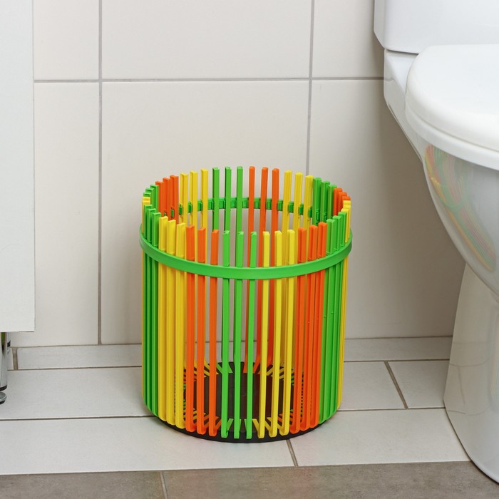 фото Корзина для мусора, 10 л, d=27,5 см, h=25,8 см, цвет микс элластик-пласт