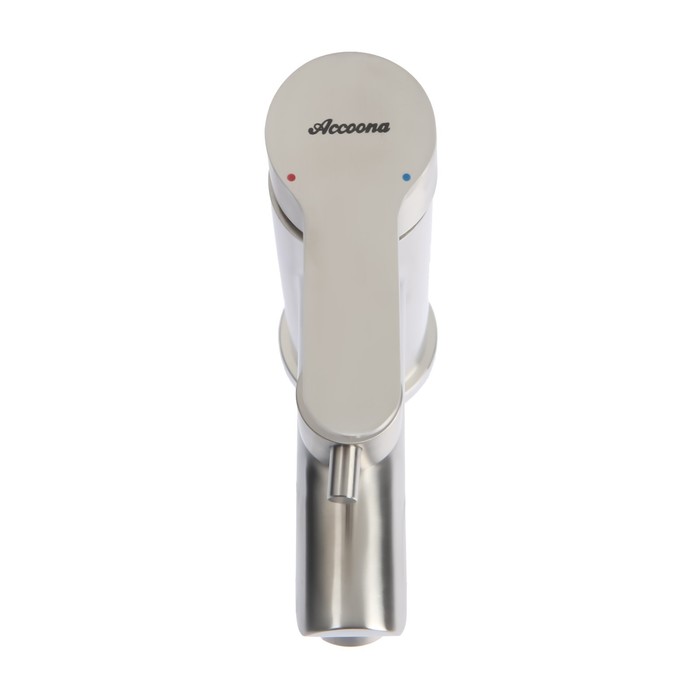 фото Смеситель для раковины accoona a97103, однорычажный, излив 108 мм, лейка, хром