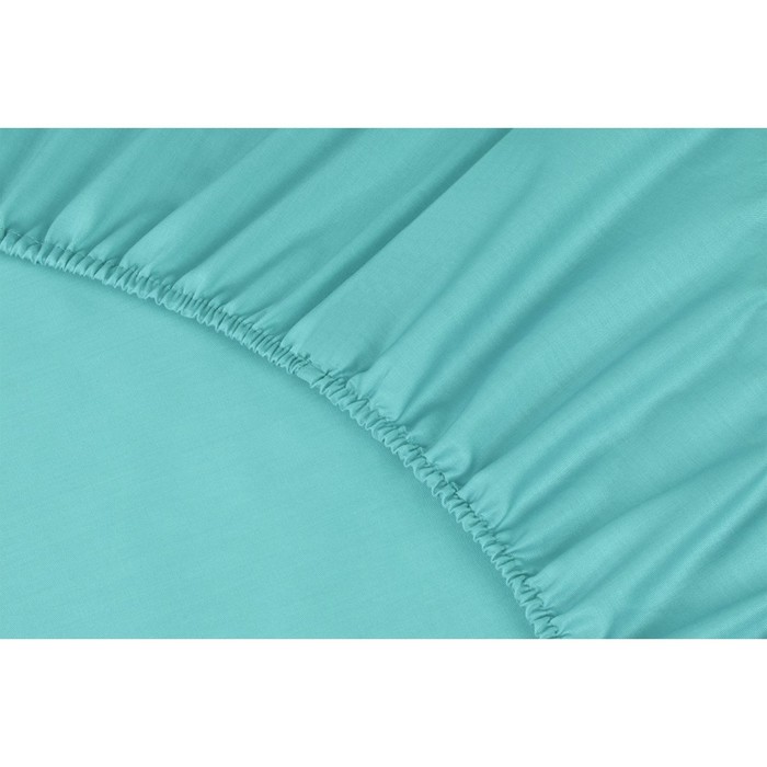 фото Простыня на резинке «моноспейс», размер 90х200х23 см, цвет бирюзовый ecotex
