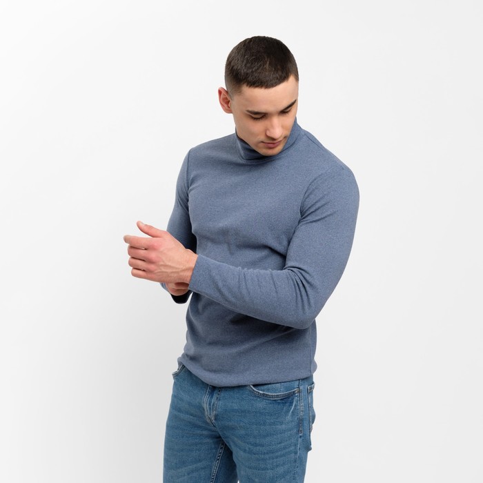 фото Водолазка мужской minaku: basic line man цвет серо-голубой меланж, размер 44