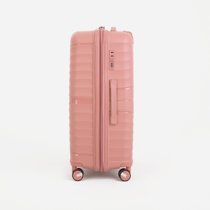 фото Чемодан большой 28", отдел на молнии, кодовый замок, цвет розовый bagvoyage